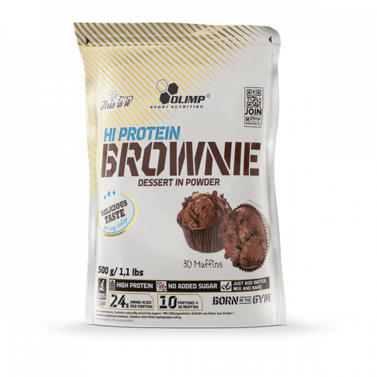 Olimp OLIMP Hi Protein Brownie, směs na výrobu muffinů, chocolate, 500g