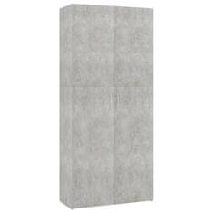 Greatstore Botník betonově šedý 80 x 35,5 x 180 cm dřevotříska