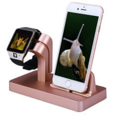 Northix Nabíjecí stanice USB kompatibilní s Apple Watch a iPhone - Rose gold 