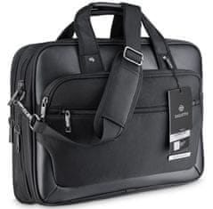 Pánská brašna na 15,6" notebook business elegantní unisex velká brašna na notebook, pánská batoh, prostorná, nastavitelný ramenní popruh, pojme formát A4, lze připojit k cestovnímu kufru, ZG137