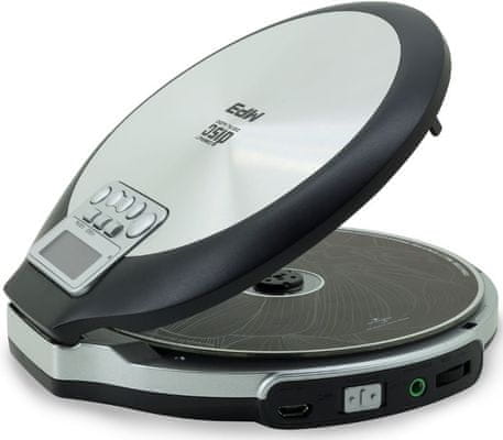 výkonný discman CD přehrávač SoundmasterCD9220 provoz na baterie napájení ze sítě dobíjení baterie posílení basů kabelová sluchátka jako dárek v balení 