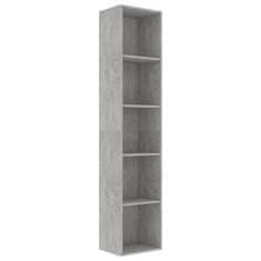 shumee Knihovna betonově šedá 40 x 30 x 189 cm dřevotříska