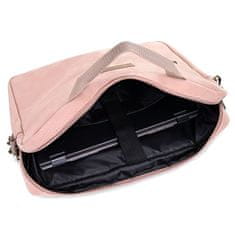 ZAGATTO Dámská brašna na 15,6" notebook růžová elegantní, z ekokůže, jednokomorová přihrádka na notebook, nastavitelný ramenní popruh, prostorná, lehká, 32 x 41,5 x 6, ZG614