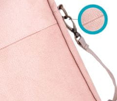 ZAGATTO Dámská brašna na 15,6" notebook růžová elegantní, z ekokůže, jednokomorová přihrádka na notebook, nastavitelný ramenní popruh, prostorná, lehká, 32 x 41,5 x 6, ZG614