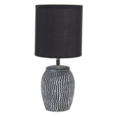 Clayre & Eef Stolní lampa keramická černá šedá 36 cm
