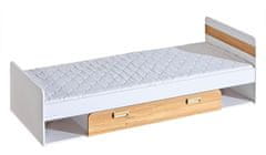 CASARREDO LIMO L13 postel s úložným prostorem bílá/dub nash
