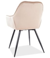 CASARREDO Jídelní čalouněná židle CHEERS velvet béžová/černá