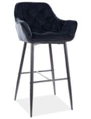 CASARREDO Barová čalouněná židle CHEERS velvet černá/černá