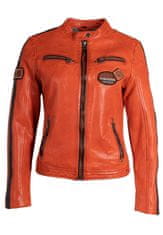 Gipsy Oranžová motorkářská kožená bunda GWZiya