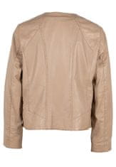 Béžová kožená bunda GWMari- Velké velikosti