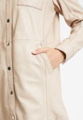 Gipsy Dámský béžový kožený kabátek - prodloužená oversize košile G2WMiha