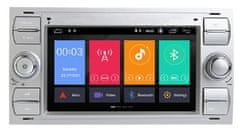 Hizpo FORD ANDROID 11 GPS Carplay Transit Focus Galaxy C-Max stříbrné