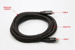 SEFIS nabíjecí datový kabel USB-C a USB-C 100W 3m černý