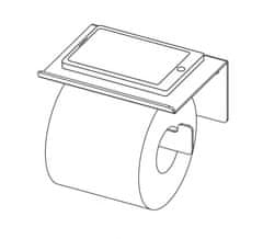 Deante Mokko bílá - držák na toaletní papír, nástěnný - s poličkou (ADM_A221)
