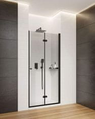 Deante Kerria plus černá - sprchové dveře bez stěnového profilu, systém kerria plus, 80 cm - skládací (KTSXN42P)