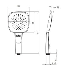 Deante Corio chrom - sprchový sloup, se sprchovou baterií (NAC_01EM)