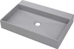 Deante Correo šedá metalic - granitové umyvadlo, na desku - 60x40 cm (CQR_SU6S)