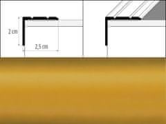 Effector Přechodové lišty A36 - SCHODOVÉ šířka 2,5 x výška 2 x délka 90 cm - zlatá