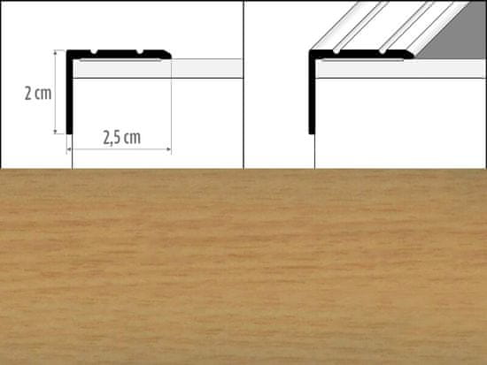 Effector Přechodové lišty A36 - SCHODOVÉ šířka 2,5 x výška 2 x délka 90 cm - buk jasný
