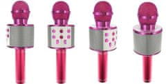 Aga WSTER WS-858 Karaoke bluetooth mikrofon tmavě růžový