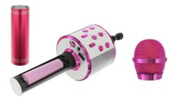 Aga WSTER WS-858 Karaoke bluetooth mikrofon tmavě růžový