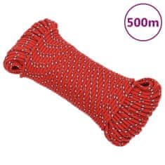 Greatstore Lodní lano červené 3 mm 500 m polypropylen
