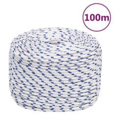 Vidaxl Lodní lano bílé 10 mm 100 m polypropylen