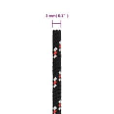 Vidaxl Lodní lano černé 3 mm 25 m polypropylen