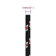Vidaxl Lodní lano černé 4 mm 25 m polypropylen