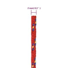 Greatstore Lodní lano červené 2 mm 250 m polypropylen