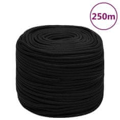 Vidaxl Pracovní lano černé 10 mm 250 m polyester