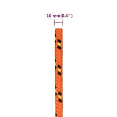 Vidaxl Lodní lano oranžové 10 mm 250 m polypropylen