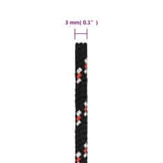 Vidaxl Lodní lano černé 3 mm 50 m polypropylen
