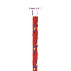 Greatstore Lodní lano červené 2 mm 50 m polypropylen