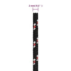 Vidaxl Lodní lano černé 2 mm 250 m polypropylen