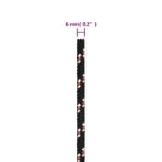 Vidaxl Lodní lano černé 6 mm 50 m polypropylen
