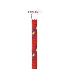Greatstore Lodní lano červené 4 mm 25 m polypropylen
