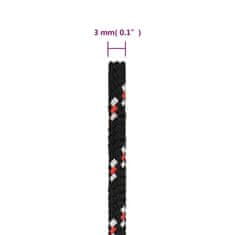 Vidaxl Lodní lano černé 3 mm 100 m polypropylen