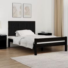 Greatstore Nástěnné čelo postele černé 127,5x3x60 cm masivní borové dřevo