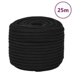 Greatstore Pracovní lano černé 12 mm 25 m polyester