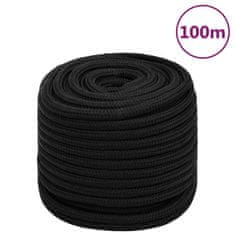 Greatstore Pracovní lano černé 18 mm 100 m polyester