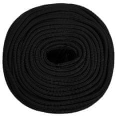 Vidaxl Pracovní lano černé 10 mm 100 m polyester