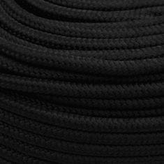 Vidaxl Pracovní lano černé 10 mm 100 m polyester