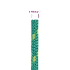 Vidaxl Lodní lano zelené 5 mm 500 m polypropylen
