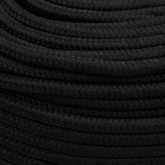 Vidaxl Pracovní lano černé 8 mm 100 m polyester