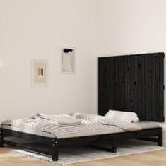 Greatstore Nástěnné čelo postele černé 127,5x3x90 cm masivní borové dřevo