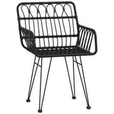 Petromila Zahradní židle 2 ks s područkami černé 56 x 64 x 80 cm PE ratan