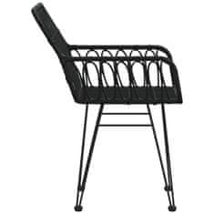 Petromila Zahradní židle 2 ks s područkami černé 56 x 64 x 80 cm PE ratan