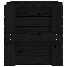 Greatstore Úložný box černý 58 x 40,5 x 42 cm masivní borové dřevo