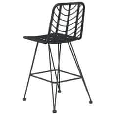 Greatstore Barové stoličky 2 ks černé 45 x 56 x 103,5 cm PE ratan a ocel